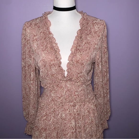 SEE NEW LISTING NWT She + Sky Pink Snake Print Ruffle Dress - Picture 7 of 16